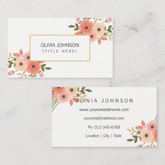 Elegant Flowers Professional Visitekaartjes (Voorkant / Achterkant)