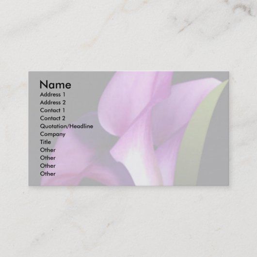 Elegant Flowers Profile Card Visitekaartje (Voorkant)
