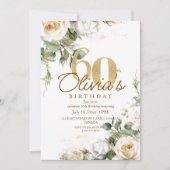 Elegant Flowers Roos Gold 60e verjaardag Kaart (Voorkant)