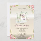 Elegant Flowers Teapot Vrijgezellenfeest Kaart (Voorkant)