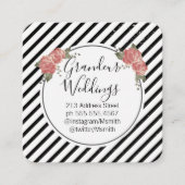 Elegant Flowers/Vintage Vierkante Visitekaartje (Voorkant)