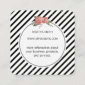 Elegant Flowers/Vintage Vierkante Visitekaartje (Achterkant)