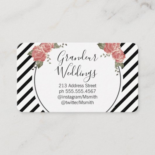 Elegant Flowers/Vintage Visitekaartje (Voorkant)