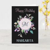 Elegant Flowers Waterverf Birthday personaliseren Kaart (Gele Bloem)