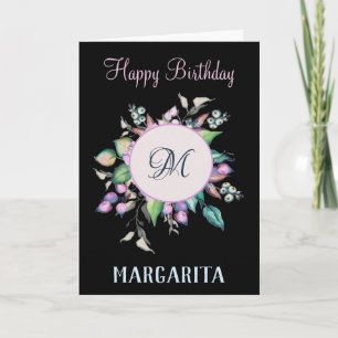 Elegant Flowers Waterverf Birthday personaliseren Kaart