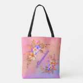 Elegant Flowers Waterverf Chic Floral personaliser Tote Bag (Achterkant)