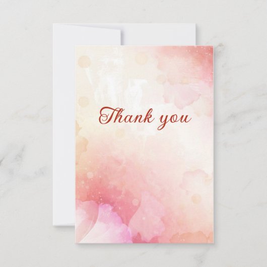 Elegant flowery pink abstract bedankkaart (Voorkant)