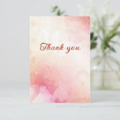Elegant flowery pink abstract bedankkaart (Staand voorkant)