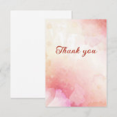 Elegant flowery pink abstract bedankkaart (Voorkant / Achterkant)