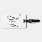 ELEGANT FLOWING BLACK SCRIPT BRIDE ONTWERP BAGAGELABEL (Voorkant horizontaal)