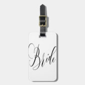 ELEGANT FLOWING BLACK SCRIPT BRIDE ONTWERP BAGAGELABEL (Voorkant verticaal)