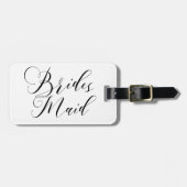 ELEGANT FLOWING BLACK SCRIPT BRIDESMAID BAGAGELABEL (Voorkant horizontaal)