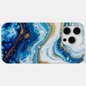 Elegant Fluid Art iPhone 16 Hoesje – Abstract blau (Achterkant (horizontaal))