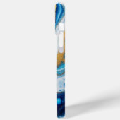 Elegant Fluid Art iPhone 16 Hoesje – Abstract blau (Achterkant / Links)