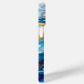 Elegant Fluid Art iPhone 16 Hoesje – Abstract blau (Achterkant / Rechts)