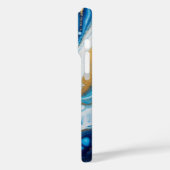 Elegant Fluid Art iPhone 16 Hoesje – Abstract blau (Achterkant / Links)