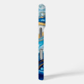 Elegant Fluid Art iPhone 16 Hoesje – Abstract blau (Achterkant / Rechts)