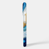 Elegant Fluid Art iPhone 16 Hoesje – Abstract blau (Achterkant / Links)