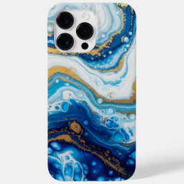 Elegant Fluid Art iPhone 16 Hoesje – Abstract blau