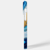 Elegant Fluid Art iPhone 16 Hoesje – Abstract blau (Achterkant / Links)