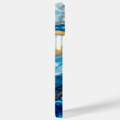 Elegant Fluid Art iPhone 16 Hoesje – Abstract blau (Achterkant / Rechts)