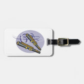 Elegant fluit duet muziek muziekinstrument bagagelabel (Voorkant horizontaal)