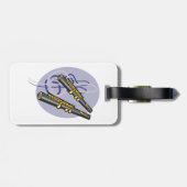 Elegant fluit duet muziek muziekinstrument bagagelabel (Achterkant horizontaal)