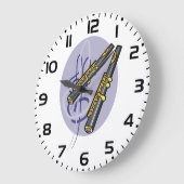 Elegant fluit duet muziek muziekinstrument grote klok (Hoek)