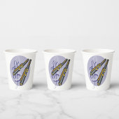 Elegant fluit duet muziek muziekinstrument papieren bekers