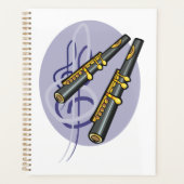 Elegant fluit duet muziek muziekinstrument planner (Voorkant)