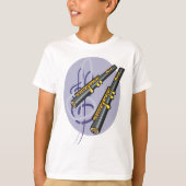 Elegant fluit duet muziek muziekinstrument t-shirt (Voorkant)