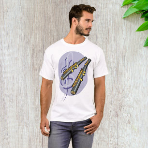 Elegant fluit duet muziek muziekinstrument t-shirt