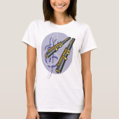 Elegant fluit duet muziek muziekinstrument t-shirt (Voorkant)