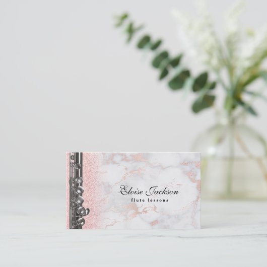 Elegant fluit lessen ontwerp visitekaartje (Staand voorkant)