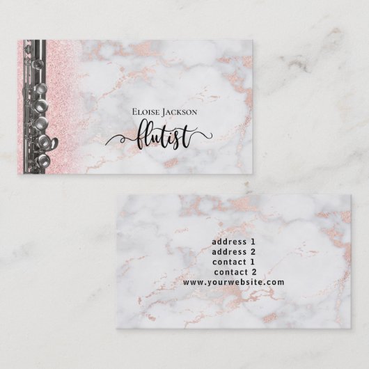 Elegant fluitontwerp visitekaartje (Voorkant / Achterkant)