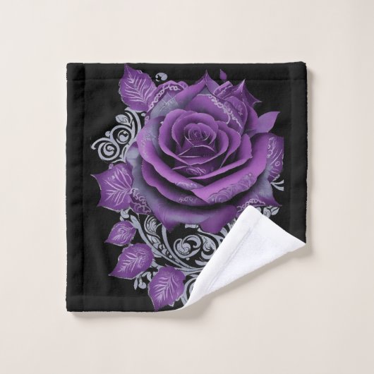 Elegant fluweel roos omgeven door Tribal Pattern Bad Handdoek (Wasdoekje)