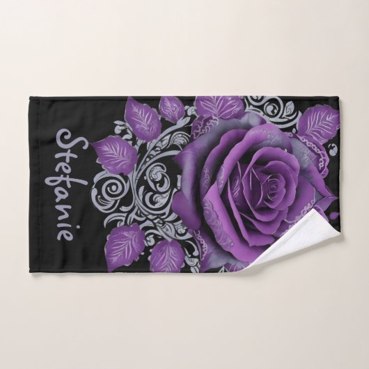 Elegant fluweel roos omgeven door Tribal Pattern Bad Handdoek (Handdoek)