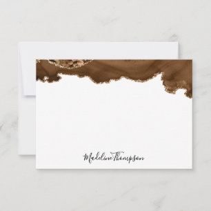 Elegant fluwelen roest goud marmeren agaat Geode 2 Notitiekaartje