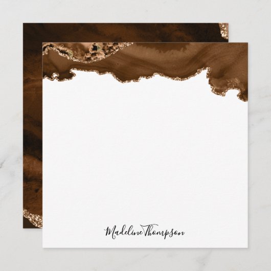 Elegant fluwelen roest goud marmeren agaat geode v notitiekaartje (Voorkant / Achterkant)