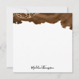 Elegant fluwelen roest goud marmeren agaat geode v notitiekaartje