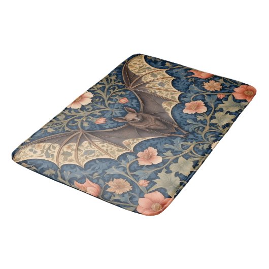 Elegant Flying Bat William Morris geïnspireerd Blo Badmat (Gekanteld)