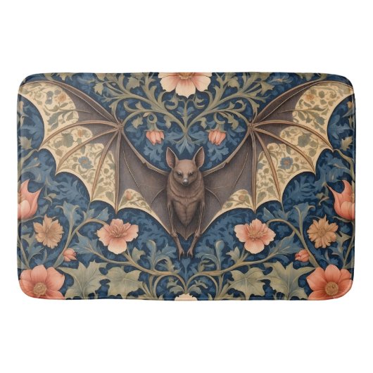 Elegant Flying Bat William Morris geïnspireerd Blo Badmat (Voorkant)