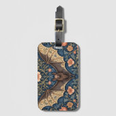 Elegant Flying Bat William Morris geïnspireerd Blo Bagagelabel (Voorkant (verticaal))