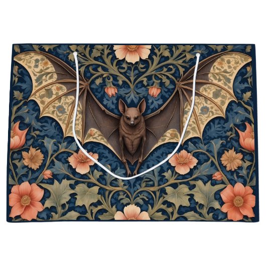 Elegant Flying Bat William Morris geïnspireerd Blo Groot Cadeauzakje (Voorkant)