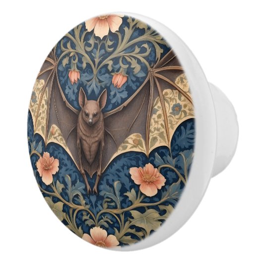 Elegant Flying Bat William Morris geïnspireerd Blo Keramische Knop (Rechts)