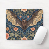 Elegant Flying Bat William Morris geïnspireerd Blo Muismat (Met muis)
