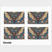 Elegant Flying Bat William Morris geïnspireerd Blo Rechthoekige Sticker (Vel)