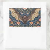 Elegant Flying Bat William Morris geïnspireerd Blo Rechthoekige Sticker (Tas)