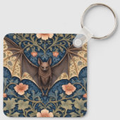 Elegant Flying Bat William Morris geïnspireerd Blo Sleutelhanger (Achterkant)