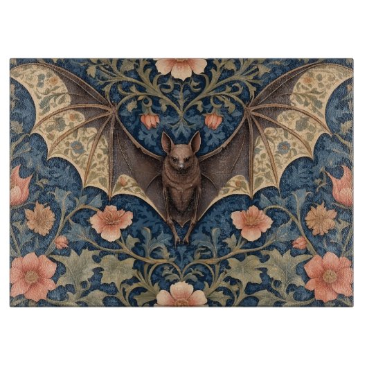 Elegant Flying Bat William Morris geïnspireerd Blo Snijplank (Voorkant)
